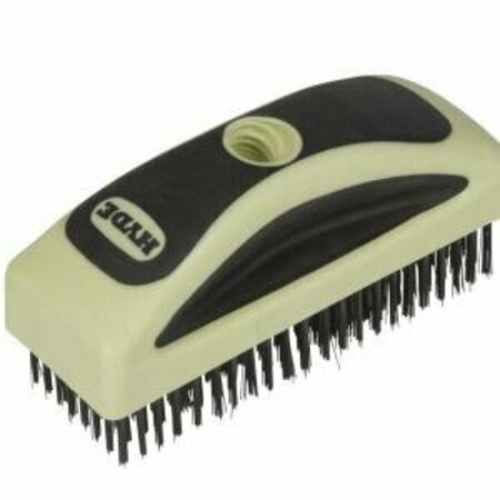 HYDE 6 3/4 in. Maxx Grip Wire Brush - Black & White 46840